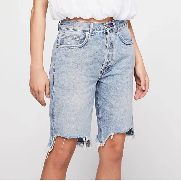 NWT Free People One Summer Night Denim Bermuda Shorts Size 25